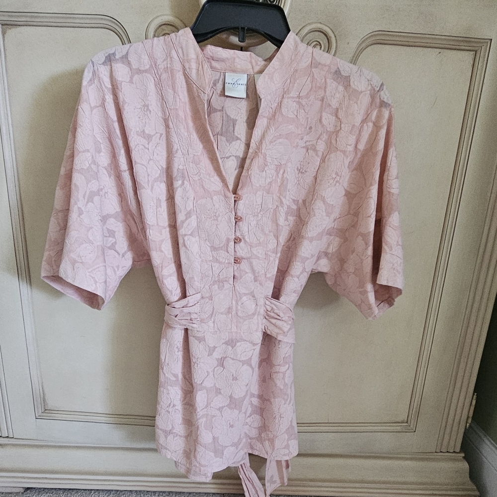Emma James Pink Blouse Cozy Long Sleeve Top
